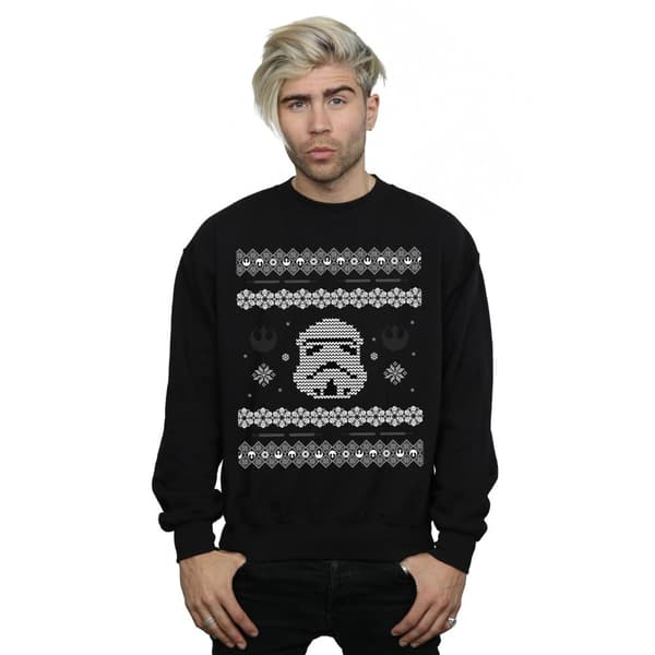 Star Wars Mens Stormtrooper Christmas Fair Isle Sweatshirt