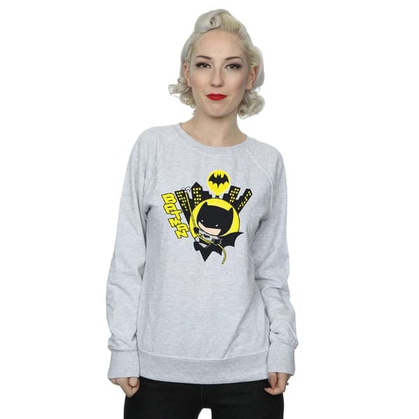 DC Comics Womens/Ladies Chibi Batman Swinging Sweatshirt