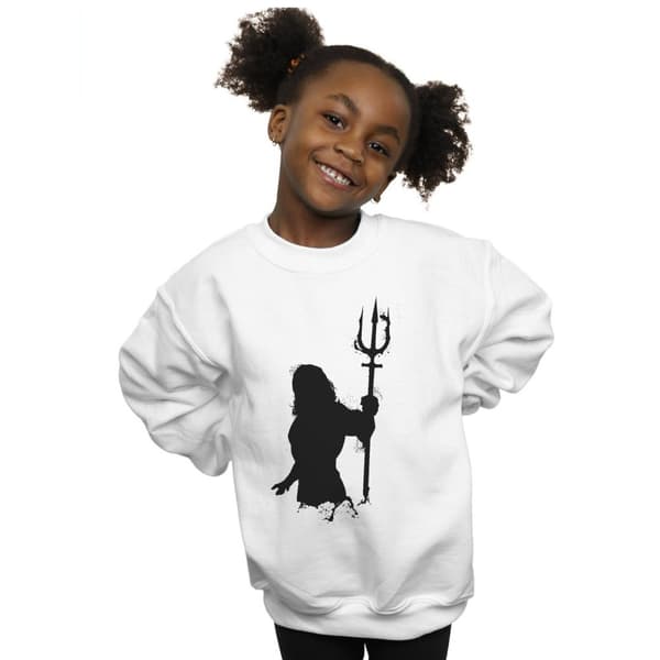 DC Comics Girls Aquaman Mono Silhouette Sweatshirt