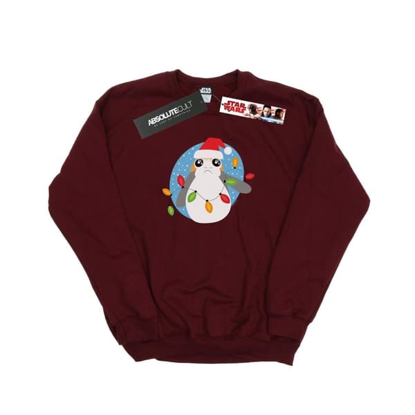 Star Wars Mens The Last Jedi Porg Christmas Lights Sweatshirt