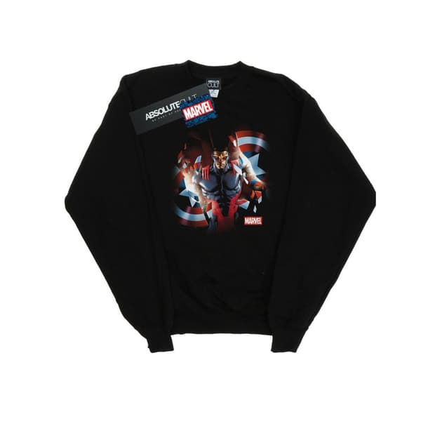 Marvel Mens Captain America Sam Wilson Shield Breakthrough Sweatshirt Black 4XL