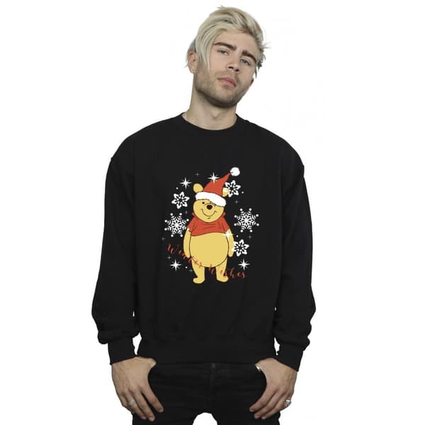 Disney Mens Winnie The Pooh Winter Wishes Sweatshirt