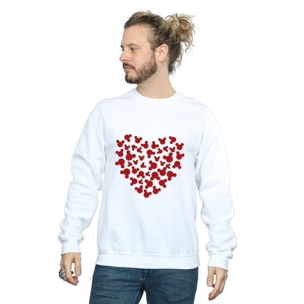 Disney Mens Musse Pigg Hjärta Silhuett Sweatshirt