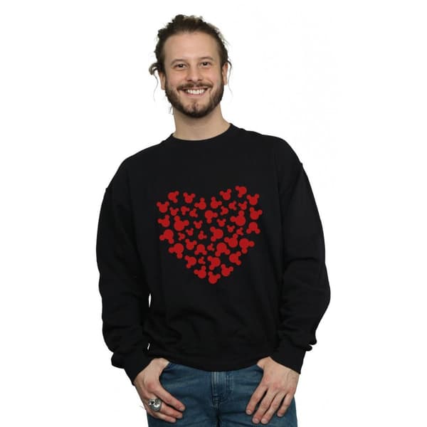 Disney Mens Musse Pigg Hjärta Silhuett Sweatshirt