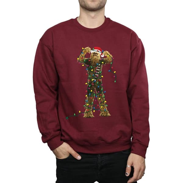Star Wars Mens Chewbacca Christmas Lights Sweatshirt