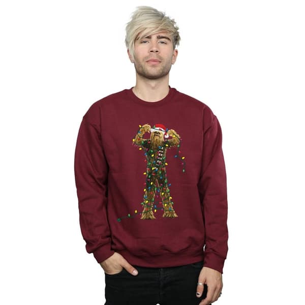 Star Wars Mens Chewbacca Christmas Lights Sweatshirt