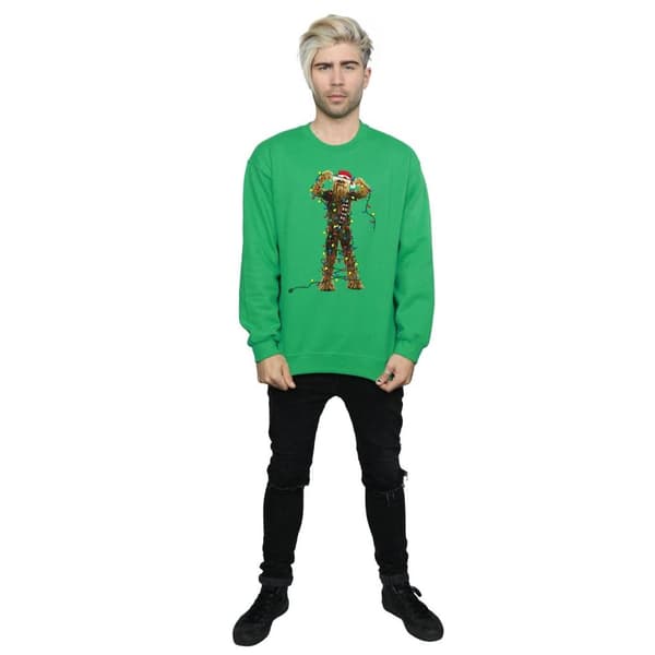 Star Wars Mens Chewbacca Christmas Lights Sweatshirt