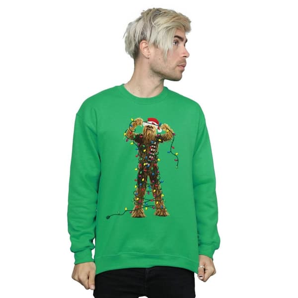 Star Wars Mens Chewbacca Christmas Lights Sweatshirt