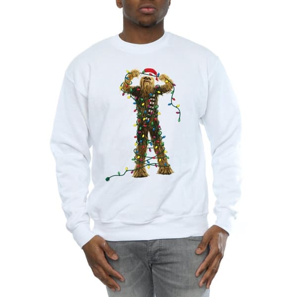 Star Wars Mens Chewbacca Christmas Lights Sweatshirt