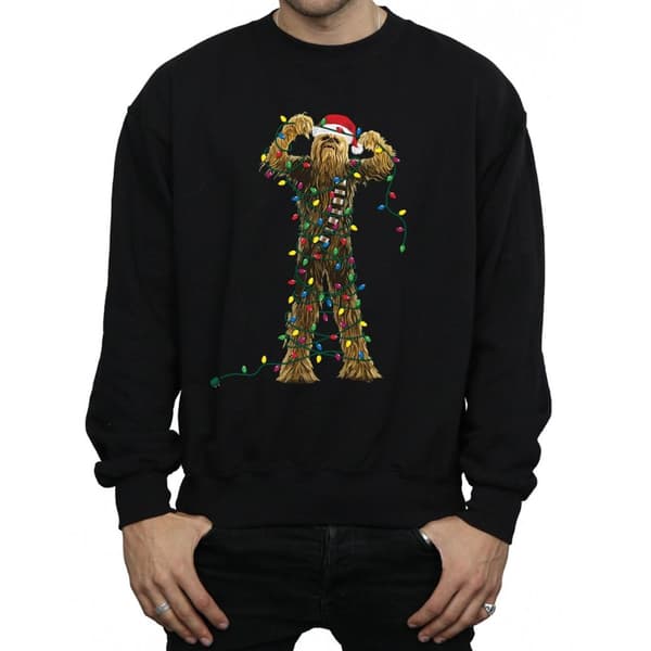 Star Wars Mens Chewbacca Christmas Lights Sweatshirt