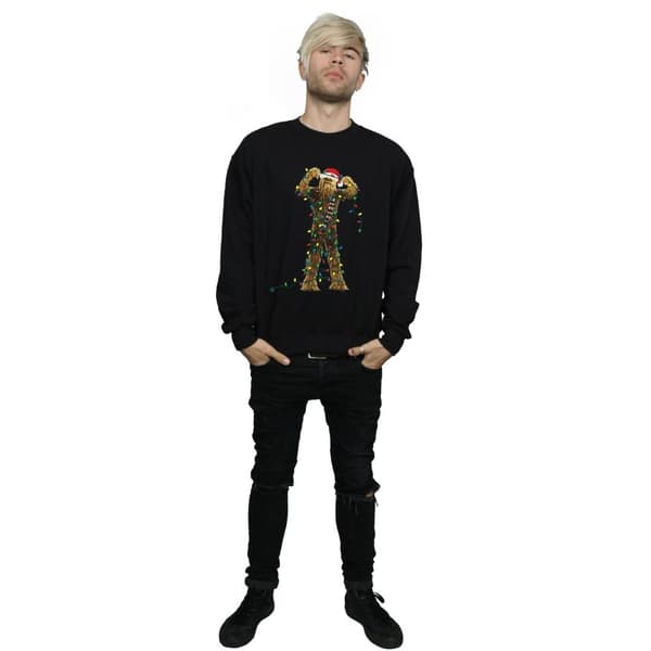 Star Wars Mens Chewbacca Christmas Lights Sweatshirt