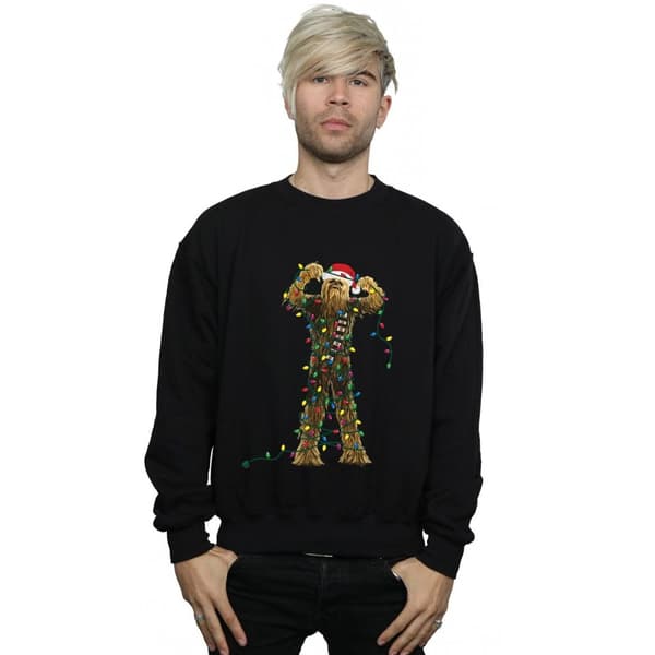 Star Wars Mens Chewbacca Christmas Lights Sweatshirt
