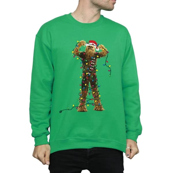 Star Wars Mens Chewbacca Christmas Lights Sweatshirt