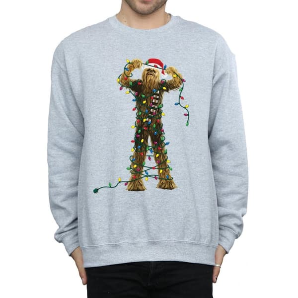 Star Wars Mens Chewbacca Christmas Lights Sweatshirt