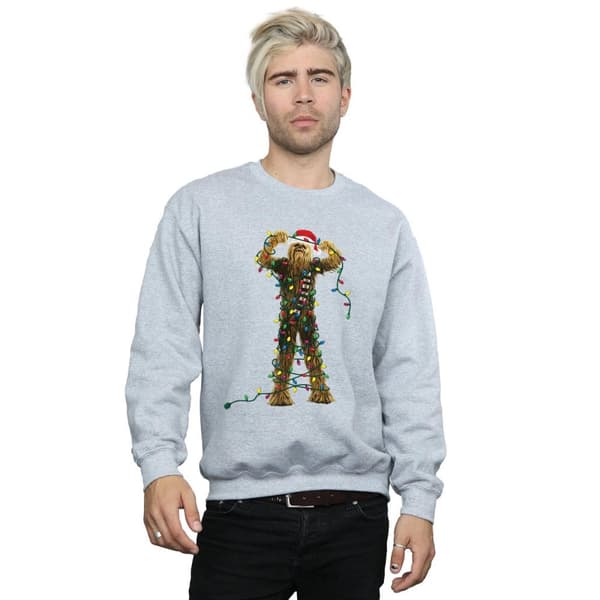 Star Wars Mens Chewbacca Christmas Lights Sweatshirt
