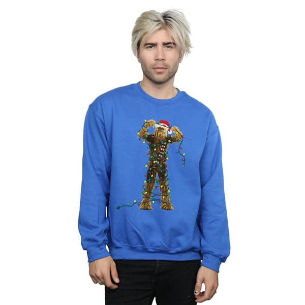 Star Wars Mens Chewbacca Christmas Lights Sweatshirt