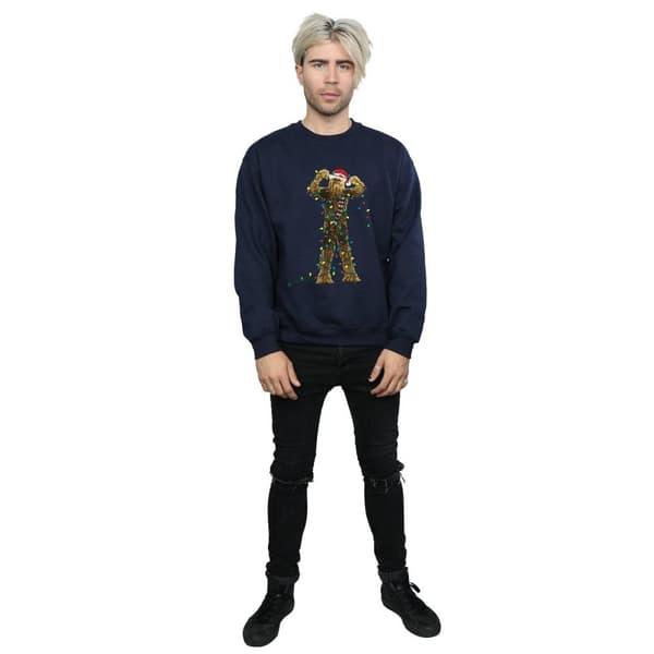 Star Wars Mens Chewbacca Christmas Lights Sweatshirt