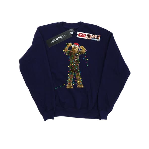 Star Wars Mens Chewbacca Christmas Lights Sweatshirt