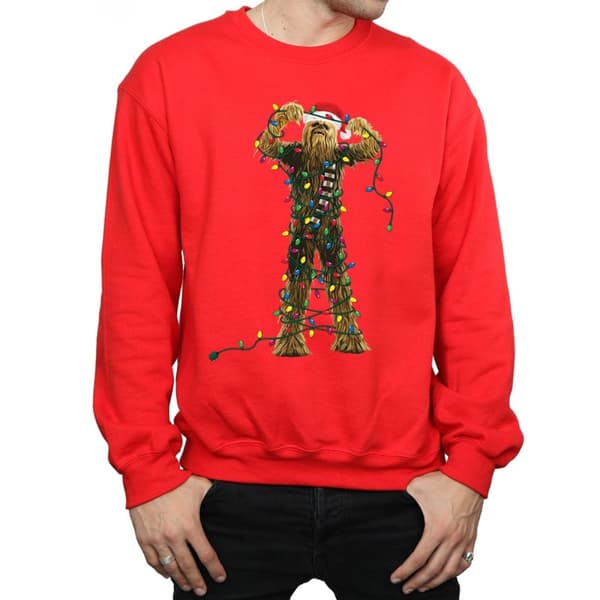 Star Wars Mens Chewbacca Christmas Lights Sweatshirt