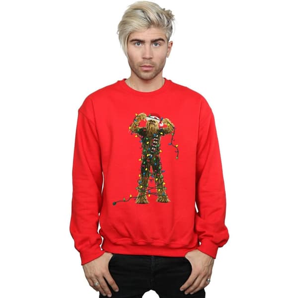 Star Wars Mens Chewbacca Christmas Lights Sweatshirt