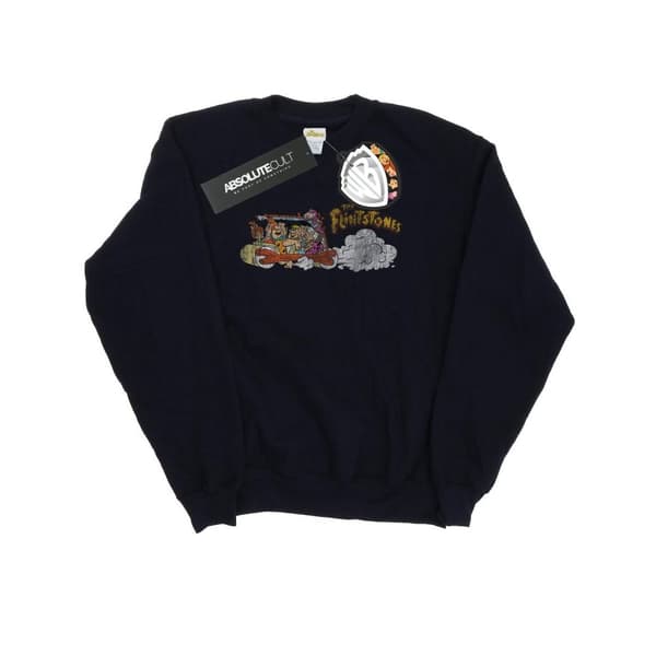 The Flintstones Womens/Ladies Family Car Distressed Sweatshirt