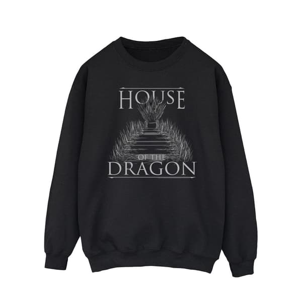 Game Of Thrones: House Of The Dragon Mens Throne Text Sweatshirt