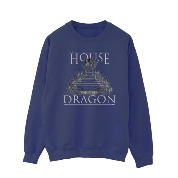 Game Of Thrones: House Of The Dragon Mens Throne Text Sweatshirt