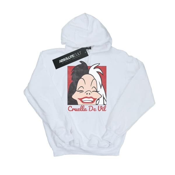 Disney Mens Cruella De Vil Cropped Head Hoodie