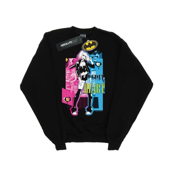 DC Comics Girls Harley Quinn Rebel Heart Sweatshirt