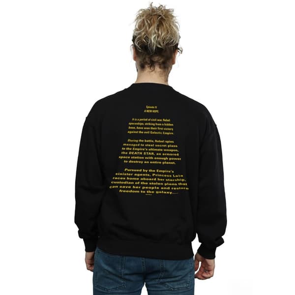 Star Wars Mens A New Hope Opening Crawl Badge Sweatshirt