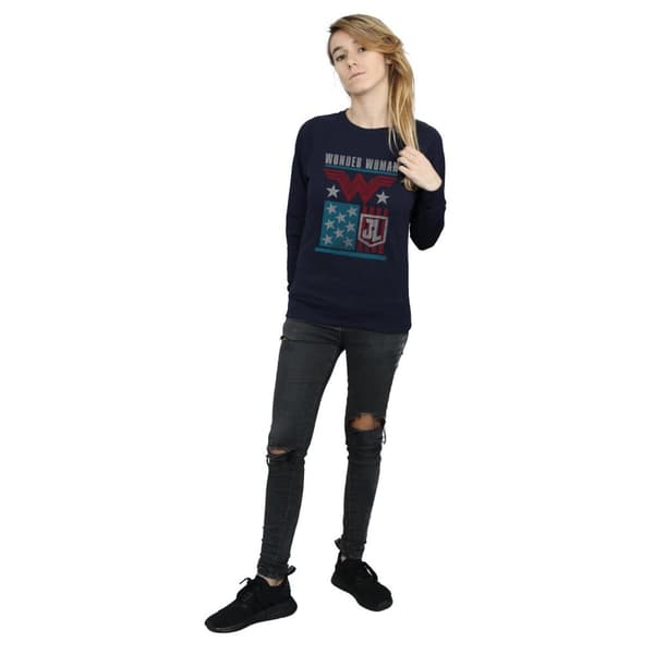 DC Comics Dam/Tjej Justice League Movie Wonder Woman Flag Sweatshirt