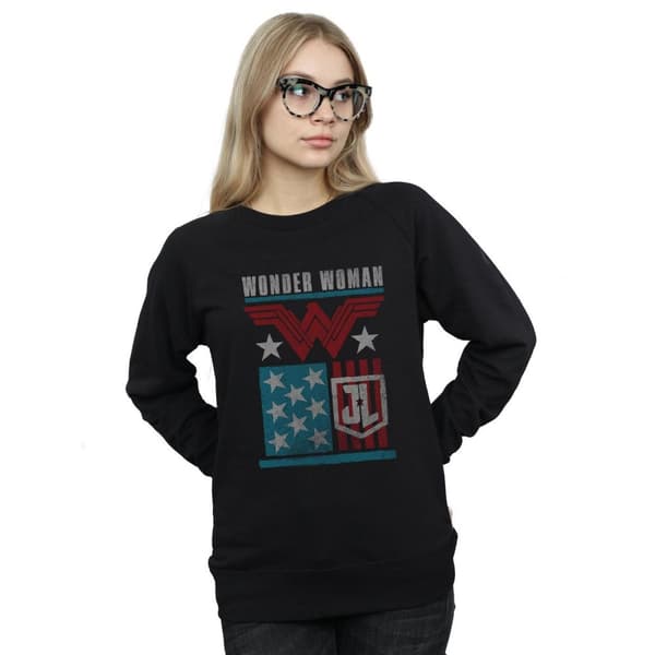 DC Comics Dam/Tjej Justice League Movie Wonder Woman Flag Sweatshirt