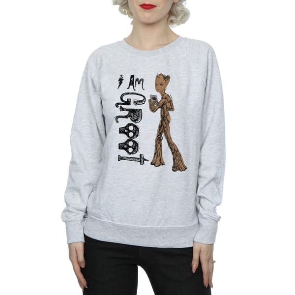 Marvel Dam/Tjej Avengers Infinity War I Am Teenage Groot Sweatshirt