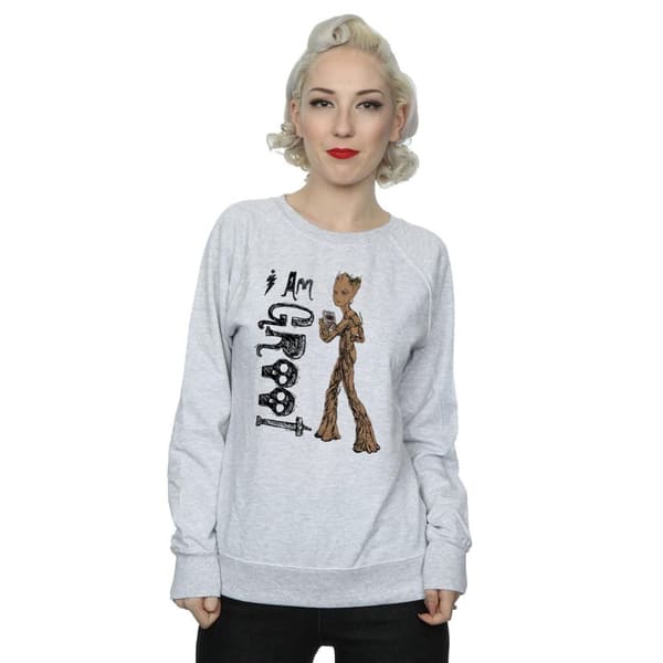 Marvel Dam/Tjej Avengers Infinity War I Am Teenage Groot Sweatshirt