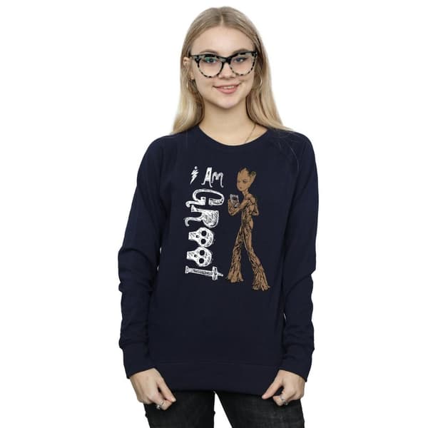 Marvel Womens/Ladies Avengers Infinity War I Am Teenage Groot Sweatshirt