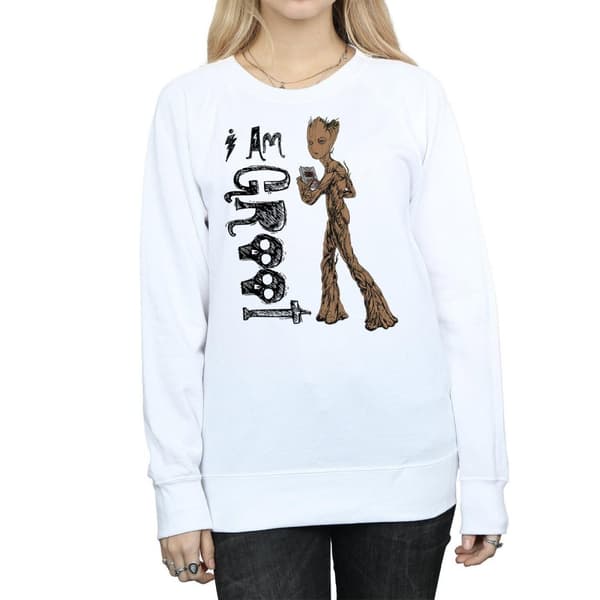 Marvel Womens/Ladies Avengers Infinity War I Am Teenage Groot Sweatshirt