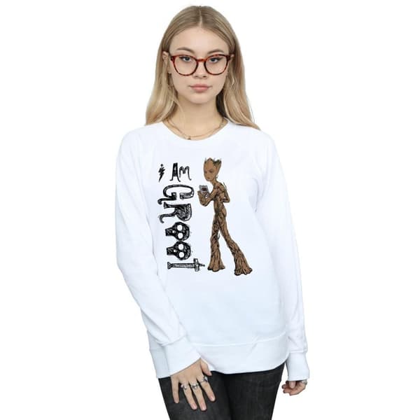 Marvel Womens/Ladies Avengers Infinity War I Am Teenage Groot Sweatshirt