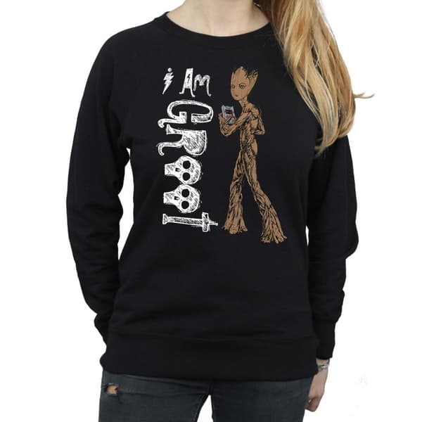 Marvel Dam/Tjej Avengers Infinity War I Am Teenage Groot Sweatshirt