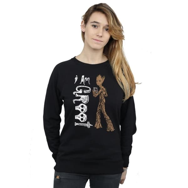 Marvel Dam/Tjej Avengers Infinity War I Am Teenage Groot Sweatshirt