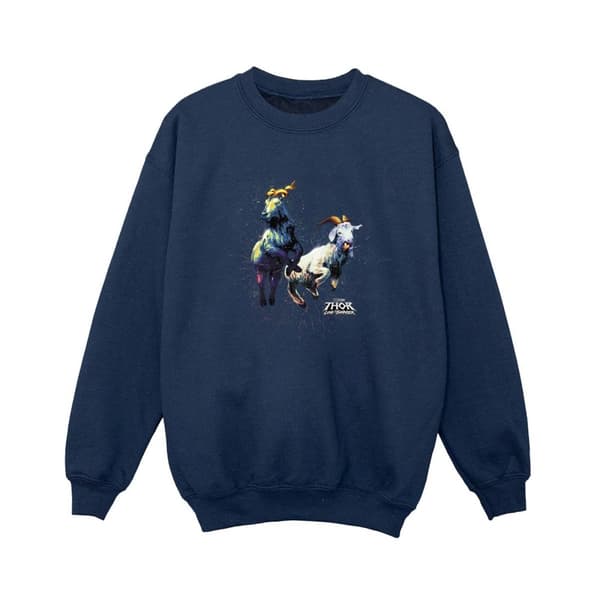 Marvel Pojkar Thor Love And Thunder Toothgnasher Flames Sweatshirt Navy Blue 3-4 Years