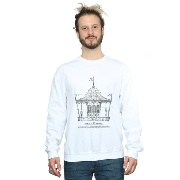 Disney Mens Mary Poppins Carousel Sketch Sweatshirt