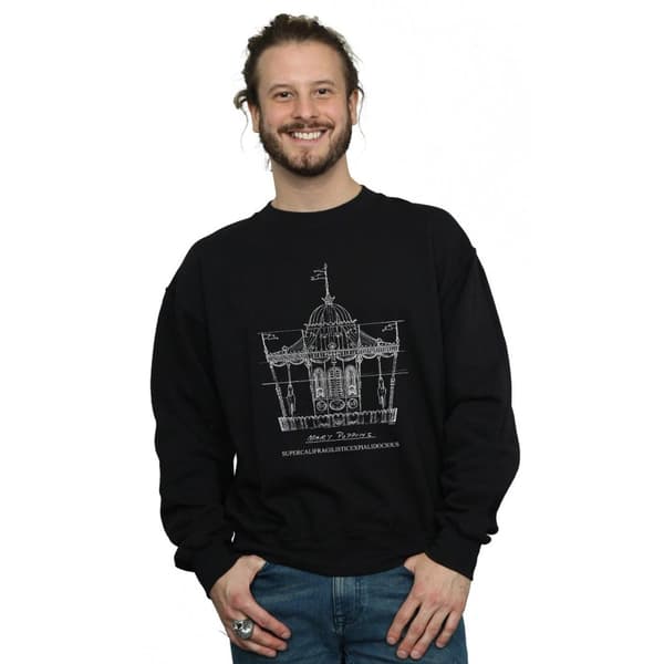 Disney Mens Mary Poppins Carousel Sketch Sweatshirt
