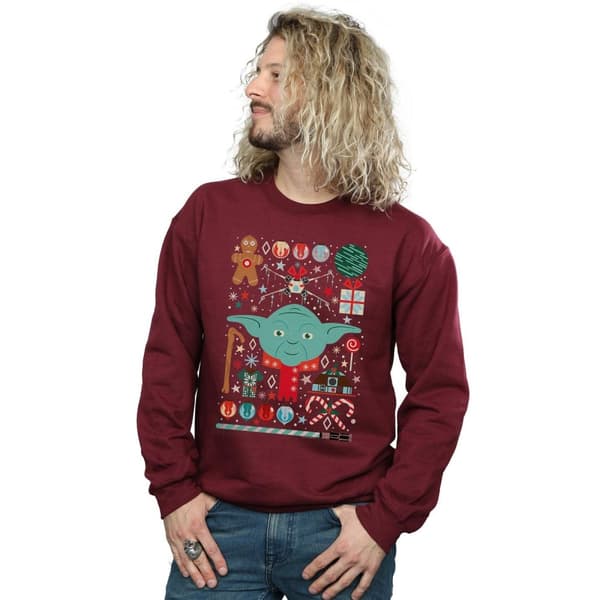 Star Wars Mens Yoda Christmas Sweatshirt
