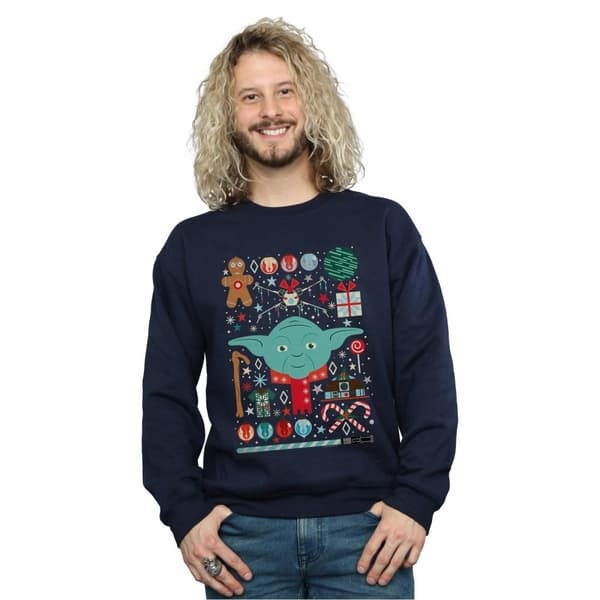 Star Wars Mens Yoda Christmas Sweatshirt