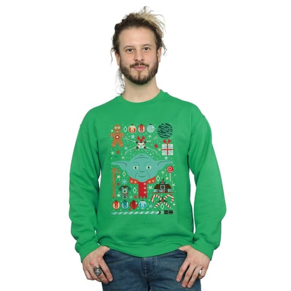 Star Wars Mens Yoda Christmas Sweatshirt