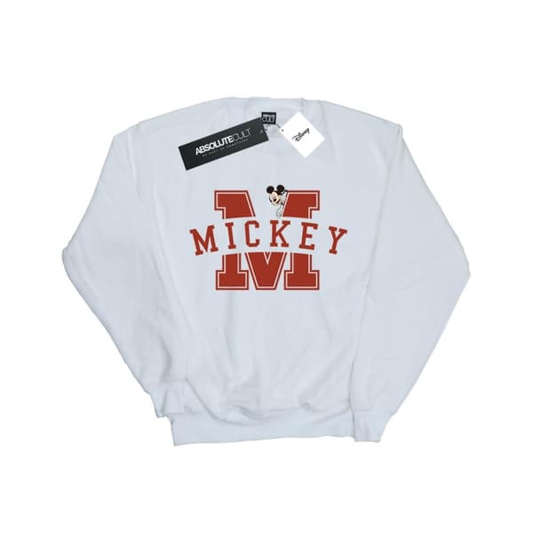 Disney Mens Mickey Mouse Letter Peak Sweatshirt