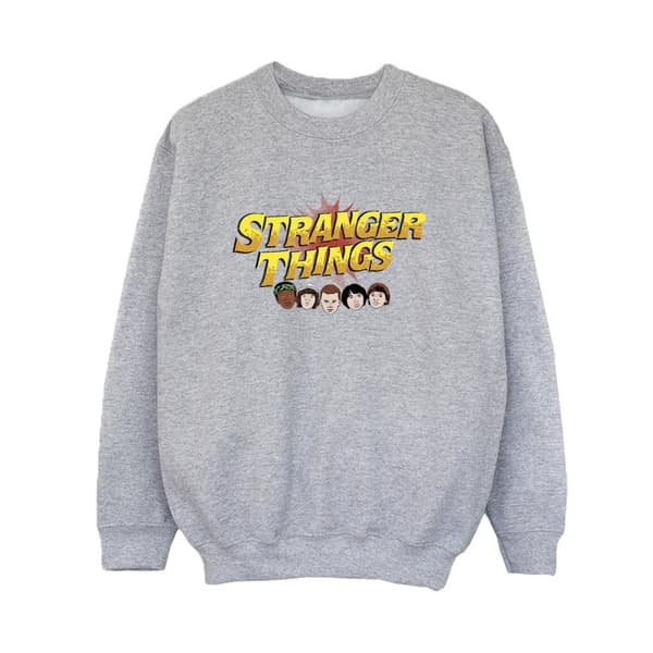 Netflix Pojkar Stranger Things Comic Heads Sweatshirt Sports Grey 7-8 Years