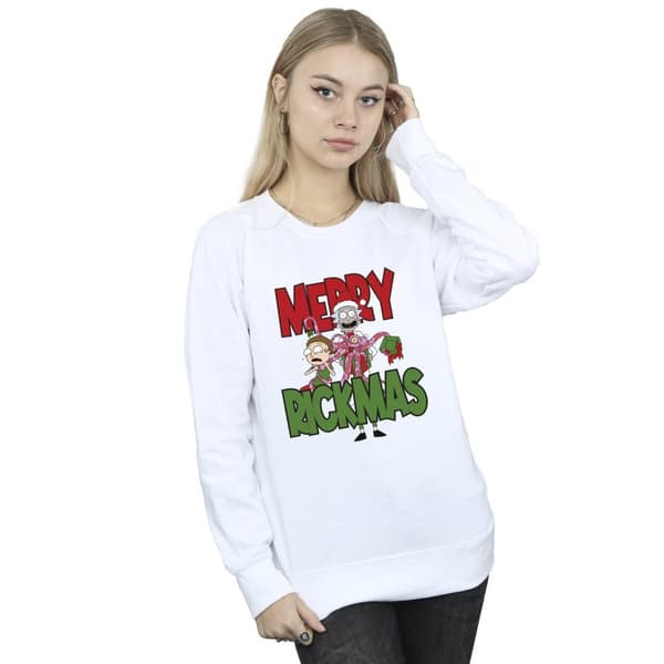 Rick And Morty Dam/Tjej Merry Rickmas Sweatshirt
