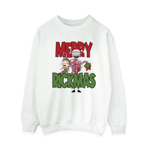 Rick And Morty Dam/Tjej Merry Rickmas Sweatshirt