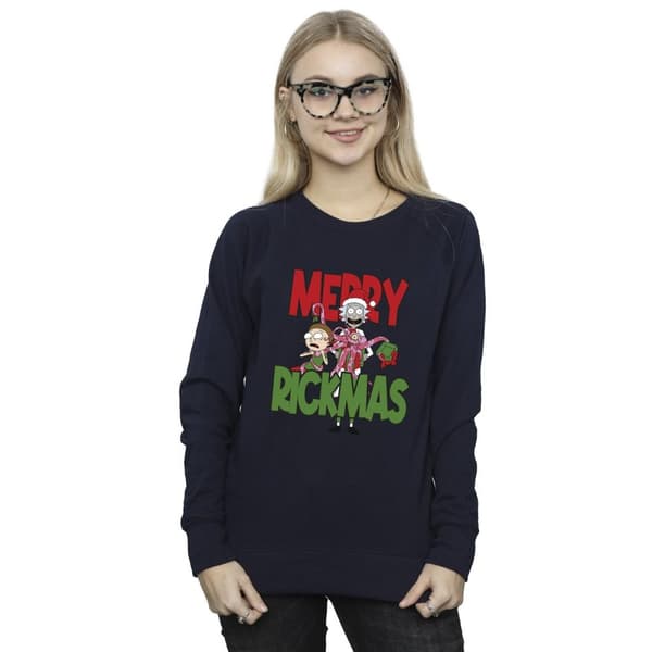 Rick And Morty Dam/Tjej Merry Rickmas Sweatshirt